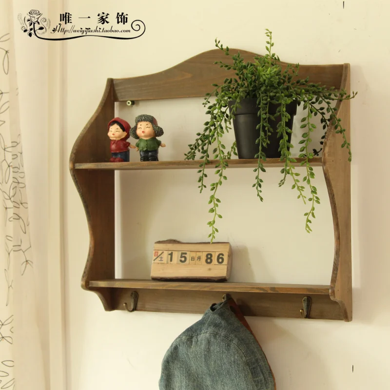 1pc Zakaa Vintage Double Layer Decoration Diaphragn Wall Shelf For