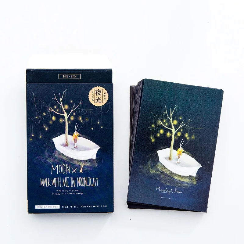 

30Sheets/Set Moonlight Baron Luminous Postcard /Greeting Card/Wish Card/Christmas and New Year gifts