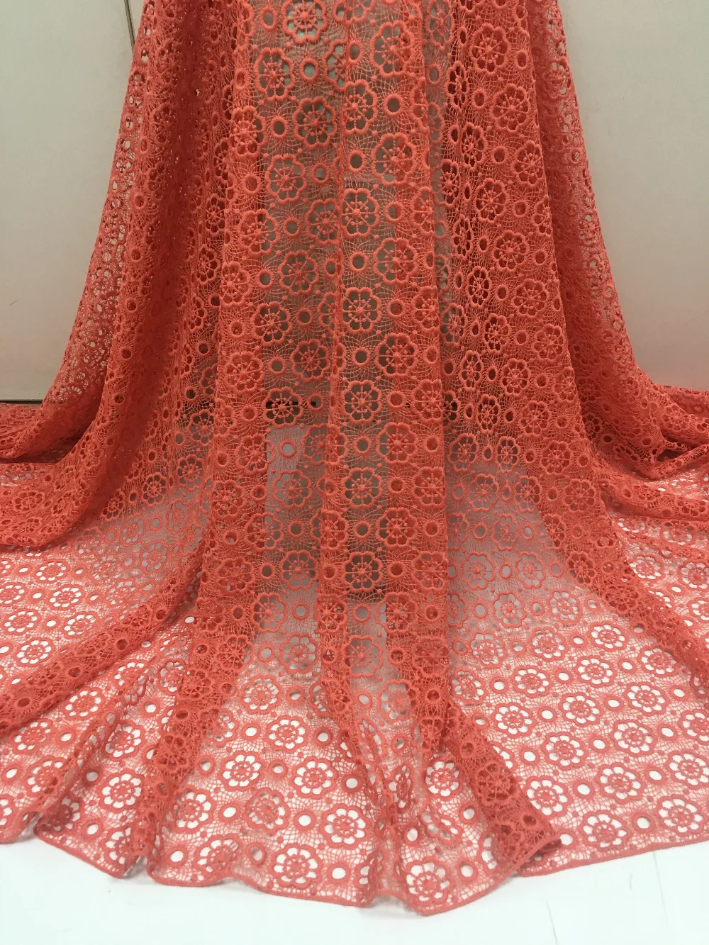 

PROMOTION SALE . 1yard/lot by Epacket African Cord Lace Guipure Lace Fabric.High Quality Multicolor Water Soluble Lace Fabric