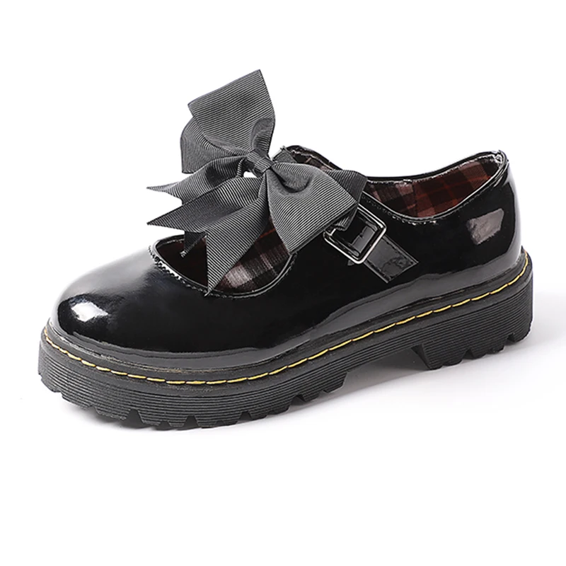 

New British wind women's shoes Korean version of the wild college Harajuku soft sister round head flat shoes.