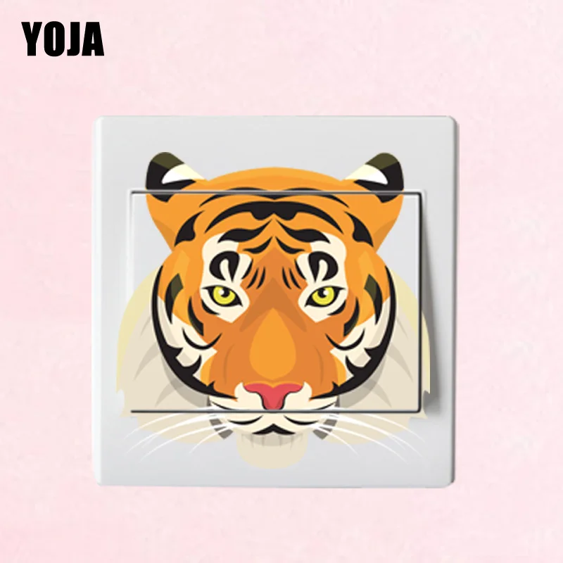 YOJA Cool Tiger Switch Настенная Наклейка Декор для спальни персонализированные цветные