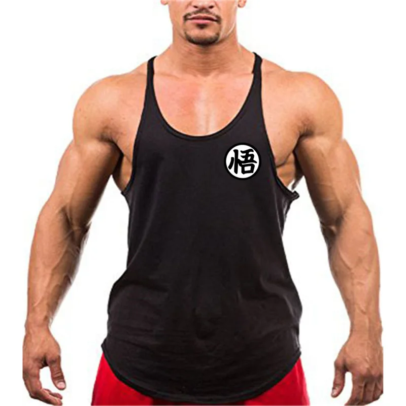 

New Summer Bodybuilding Dragon Ball Tank Top Men Fitness Stringer Sporting Shirt Gyms Clothing Workout Cotton Tanktop