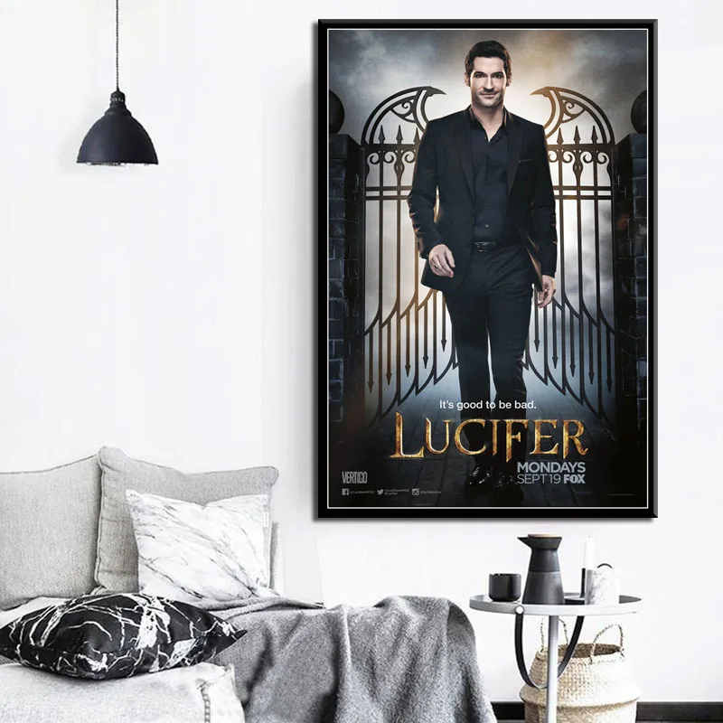 P547 Lucifer Горячая ТВ серия шоу новый сезон художественная живопись Шелковый Холст