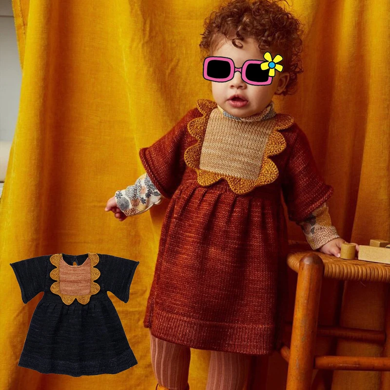 Kids Dress 2021 New Autumn Winter StRafina MP Girls Knitted Wool Dress