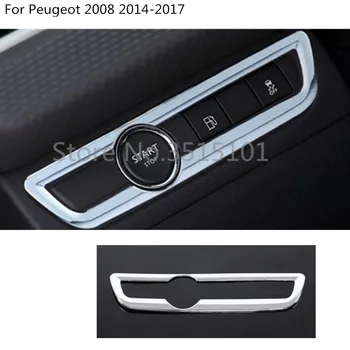 

Car styling cover ABS chrome bottom Middle Under control Central trim 1pcs For Peugeot 2008 2014 2015 2016 2017