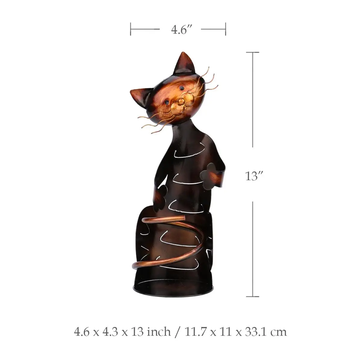 Tooarts железная скульптура в форме кота держатель для бутылки вина полка металлическая скульптура практичная скульптура домашние поделки для декорирования интерьера