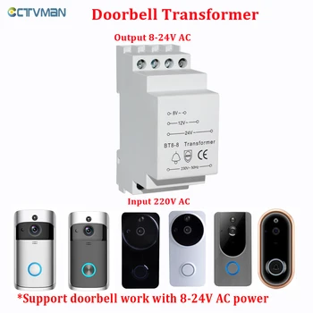 

CTVMAN Transformer for CCTVMAN Wifi Doorbell Input 220V 50Hz To 8V AC