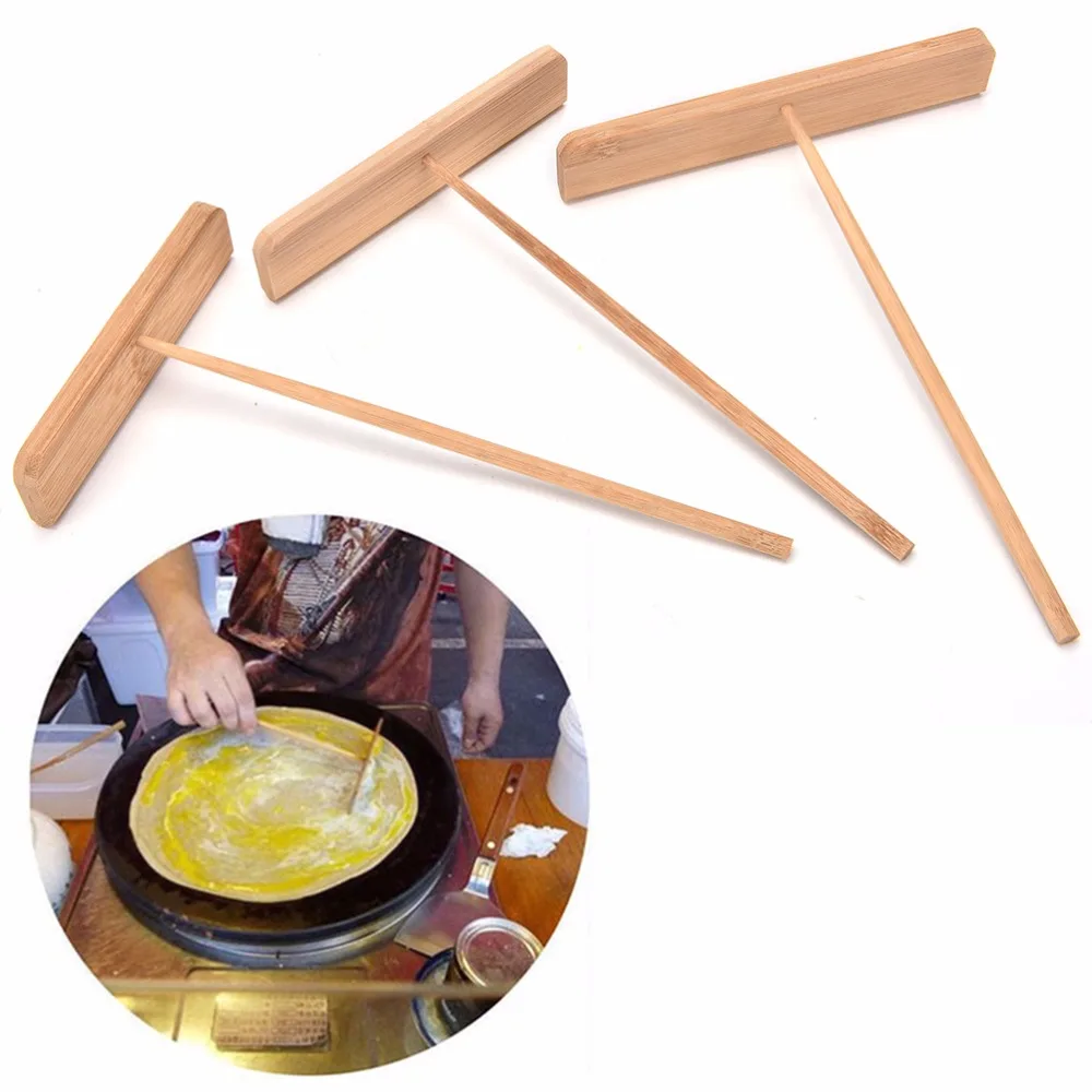 

1 PCS 3 Size Bamboo Pancake Stick Crepe Omelette Cooking Bamboo Home Kitchen Tool Pancakes Spreader Utensils