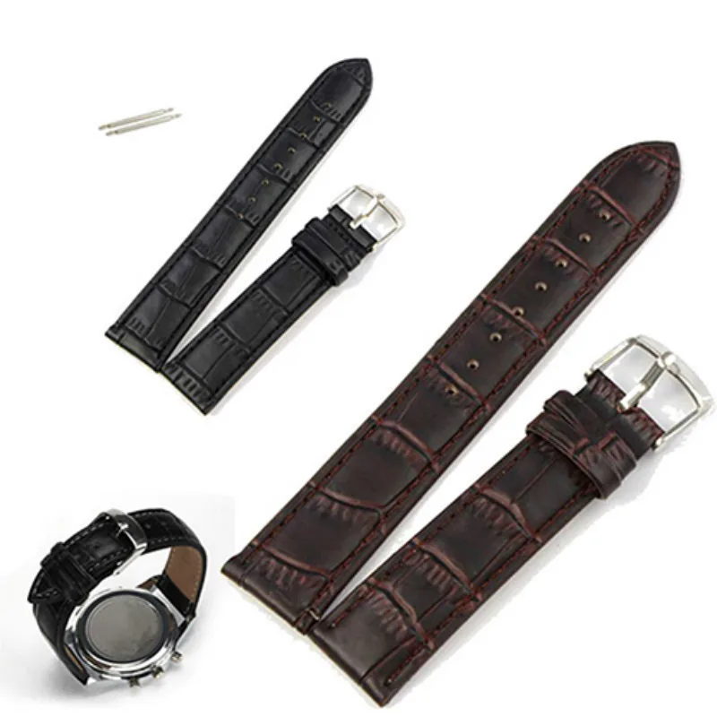 

18/20/22mm Luxury Faux Leather Buckle Lug Wrist Watch Band Replacement Strap