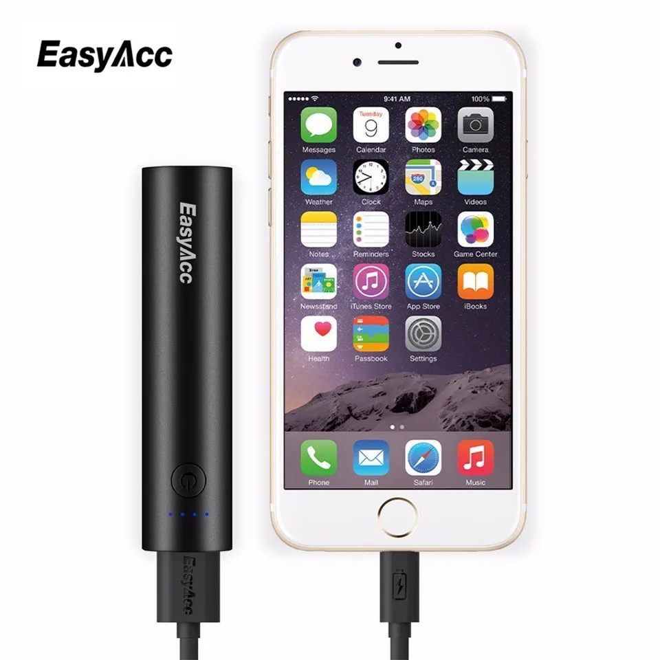 Easyacc Портативный Зарядное устройство для iPhone 7 6 Samsung Xiaomi 3350 мАч Запасные