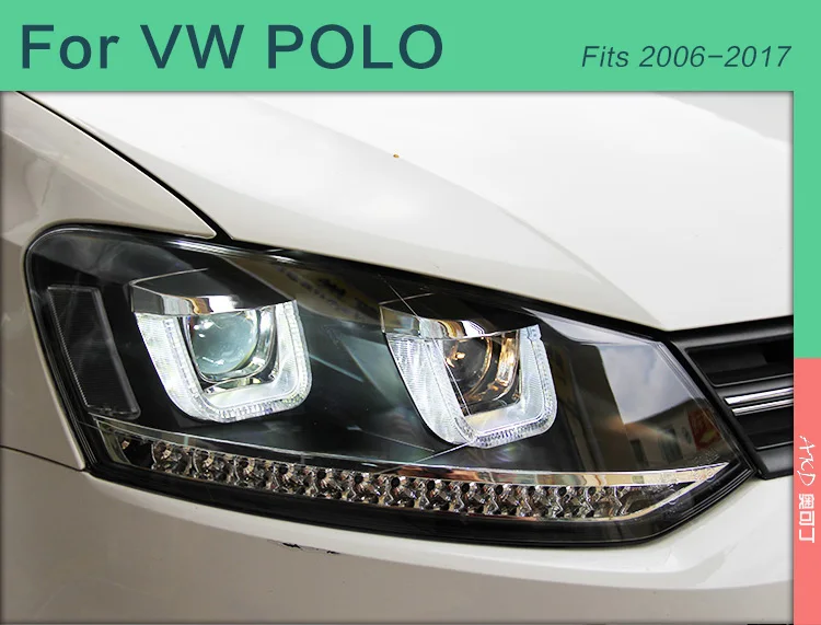 AKD автомобильный Стайлинг для VW Polo GTI фары Polo светодиодный фары DRL Биксеноновые линзы Высокий Низкий луч парковка Противотуманные фары аксессуары