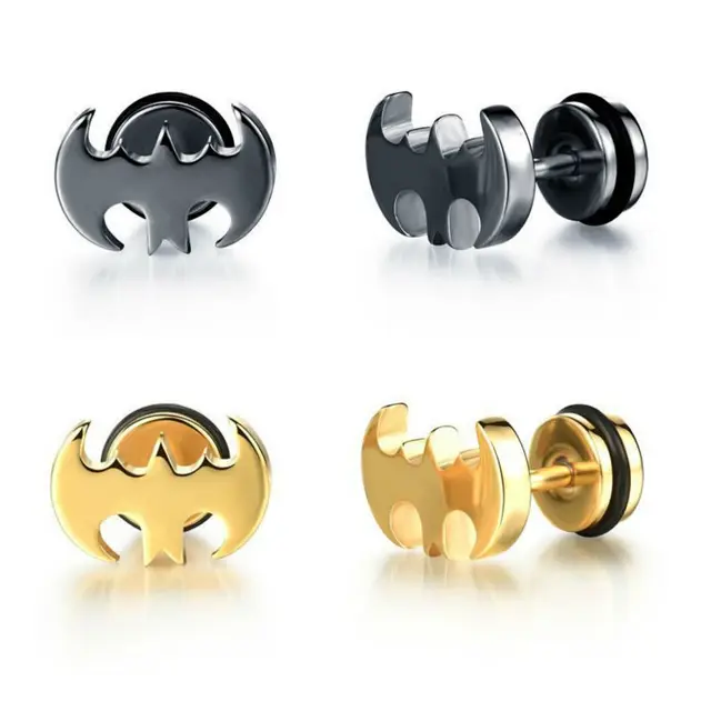 Punk Batman Earrings Anium Steel Por Male Hot Animal Punk Batman Earrings Anium Steel Por Male Hot Animal Stud Earring Women Fashion Stainless