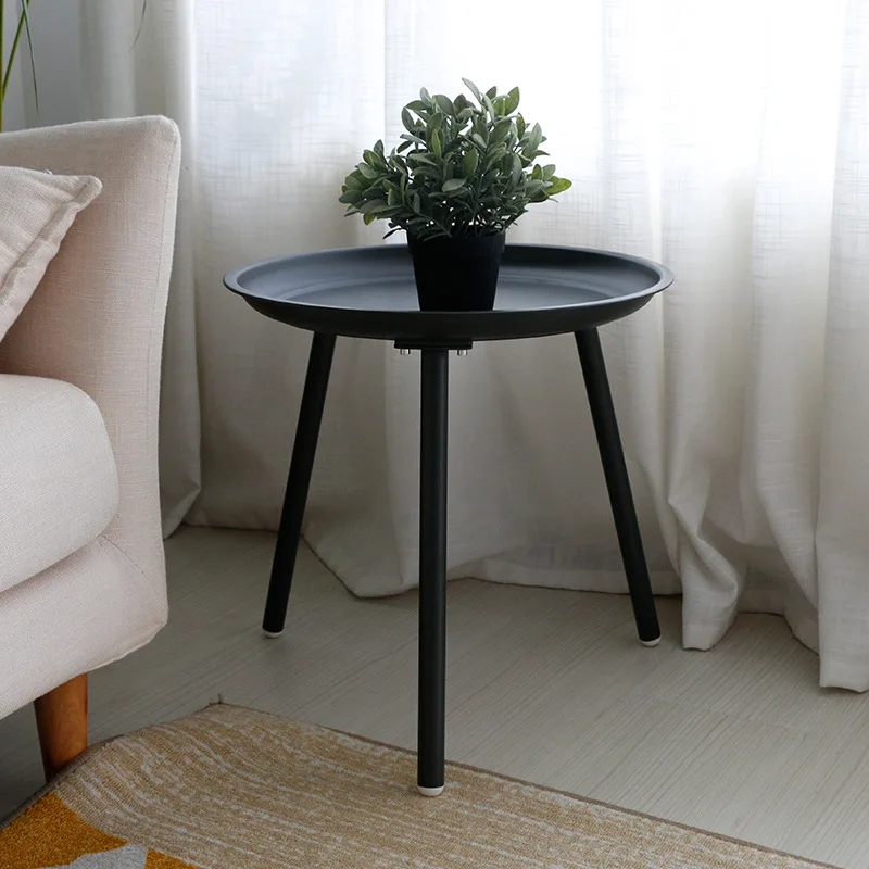 Simple small-sized table living room sofa side Nordic wrought iron coffee table Creative small round wholesale 35*45cm