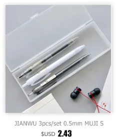 Jianwu 3 шт./компл. 0.5 мм Muji стиль простой прозрачный нейтральный ручка Пресс гелевые ручки много канцелярские принадлежности