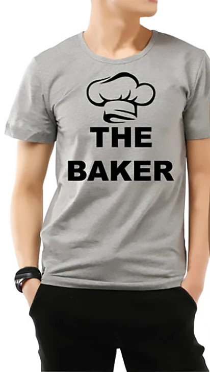 Парная футболка, мужские топы, женская футболка, хлопок, Enjoythespirit, для беременных, открытые футболки для пары, пекарь и Булочка в духовке, Xs-3xl - Цвет: M GREY