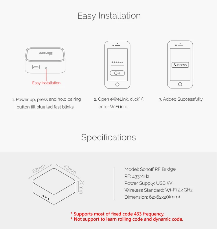 Интеллектуальный выключатель света Sonoff RF Bridge 433 МГц Wi-Fi Беспроводной преобразователь сигнала PIR+ DW1 дверная оконная сигнализация Сенсор работать с Alexa интеллектуальная Автоматизация дома