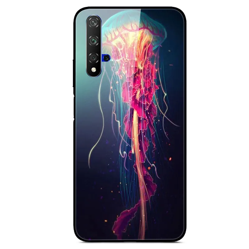 3D Cat Print Tempered Glass Phone Case Cover