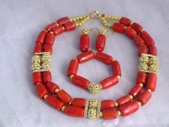 

Best Hotsale! Ladies' Fashion Coral Jewelry Necklace Bracelet Earring For African Wedding Bridal//Gary