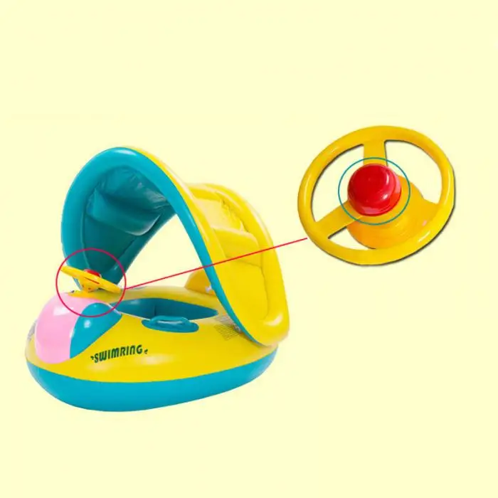 Новый безопасность младенца надувной; для плавания Регулируемый Зонт сиденья Лодка кольцо Плавание бассейн ZJ55
