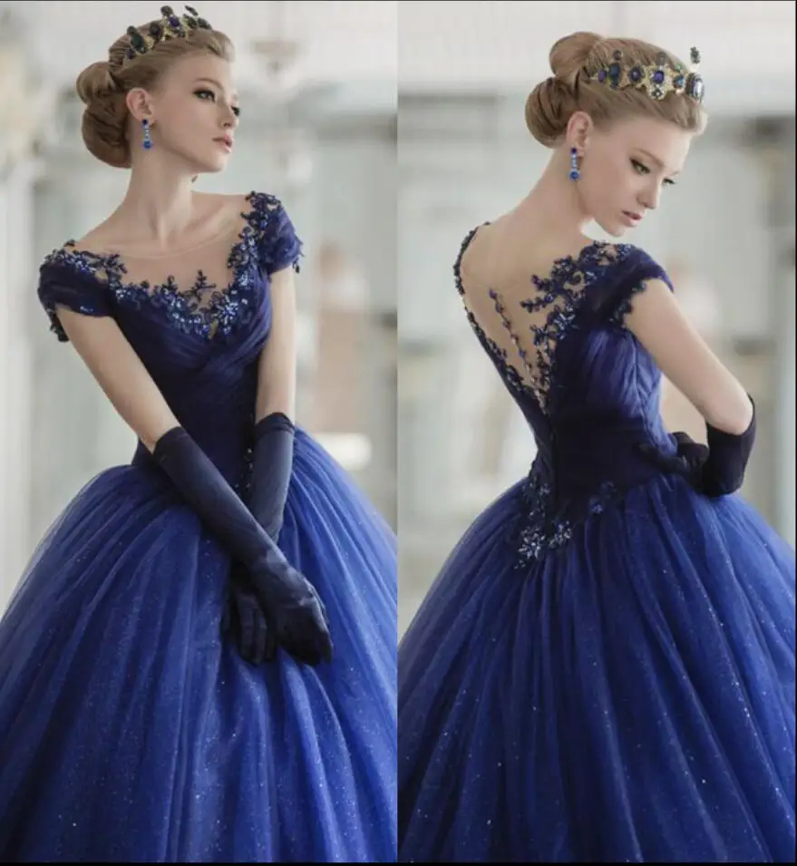 blue colour wedding gown
