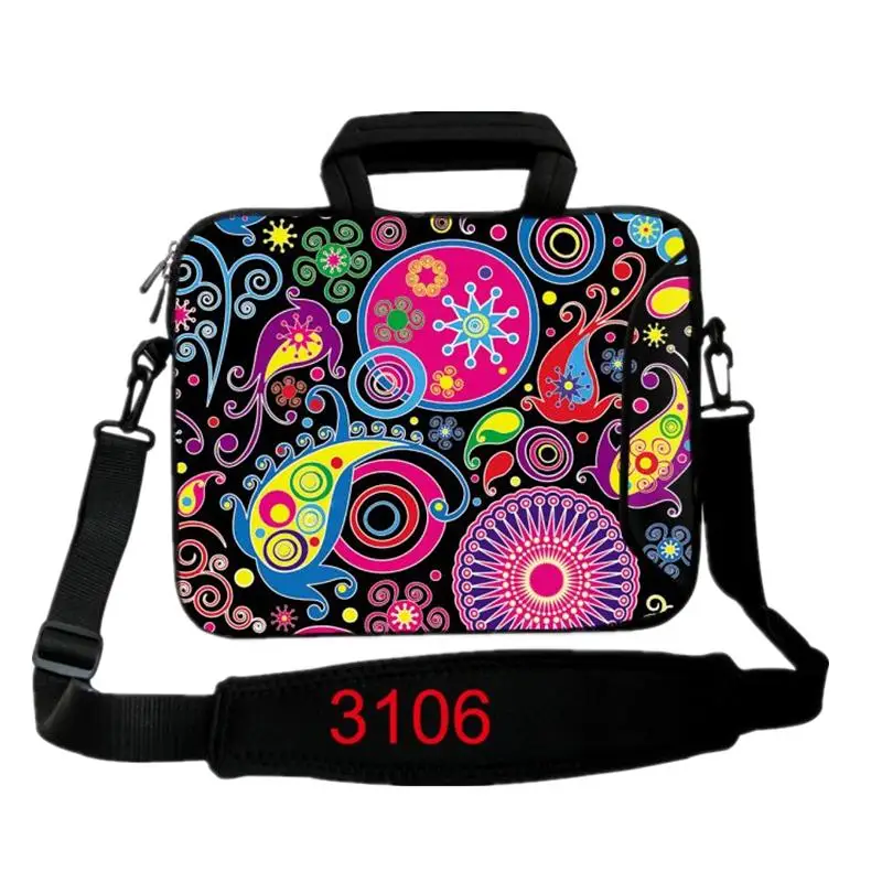 

2015 Christmas Jellyfish Zipper Neoprene Laptop Bags For Women 10 12 13 14 15 17 Notebook Shoulder Strap Messenger Carry Cover
