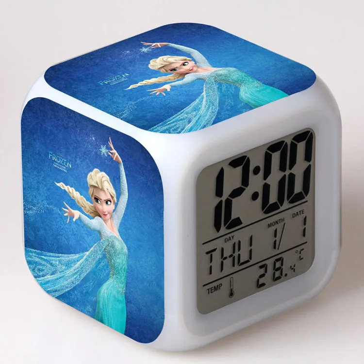 Disney FROZEN Elsa Ann Мультфильм светодиодный сенсорный будильник для студента мальчик девочка взрослый прикроватный будильник