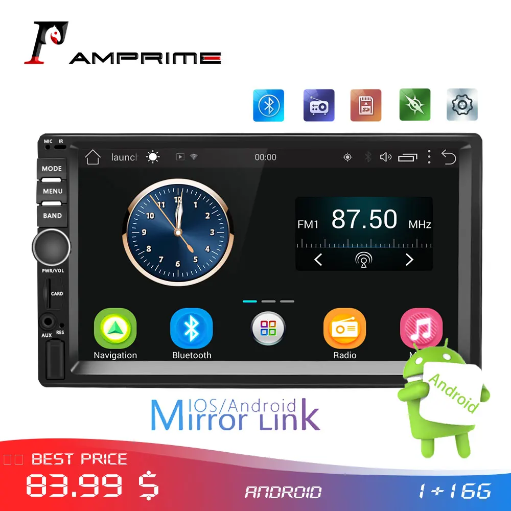 Автомагнитола AMPrime 2 din Android GPS Wi Fi 7 ''сенсорный экран MP5 плеер|Автомобильные