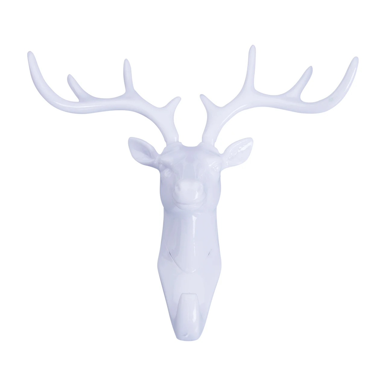1 xFashion животное олень укладка голова крючок настенная вешалка держатель для стойки пластиковый домашний декор - Цвет: Белый