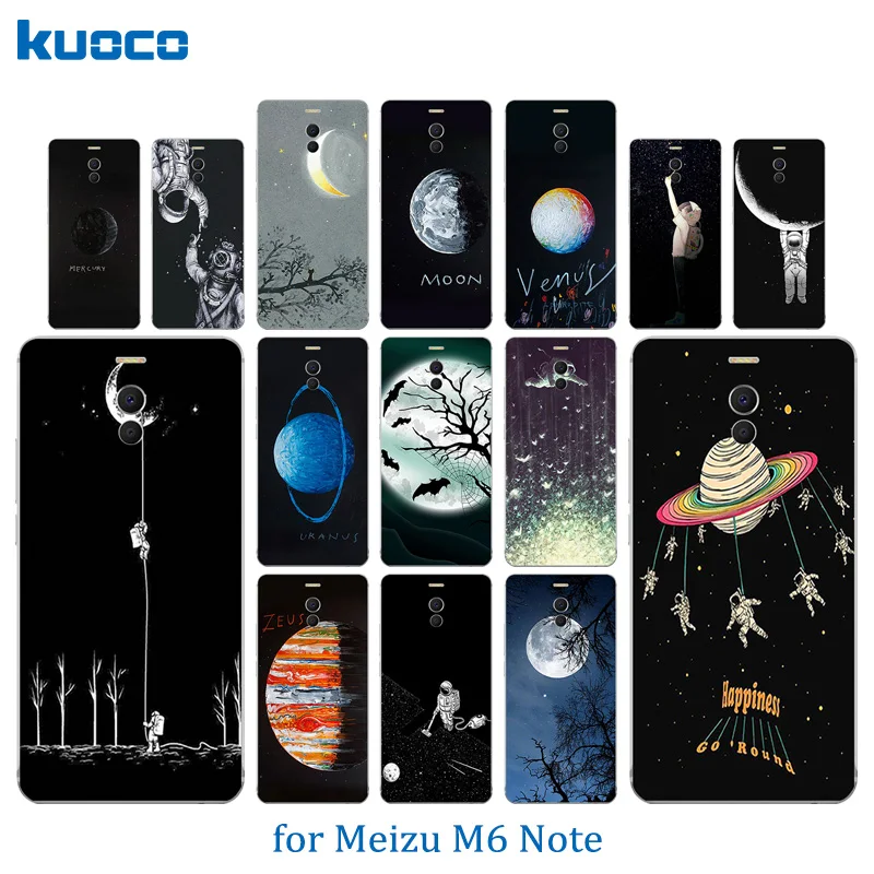 

For Meizu M6 Note Case Space Moon Pattern Silicone Case For Meilan M6 Note Cover fundas for Meizu M6 Note/Blue Charm Note 6 Case