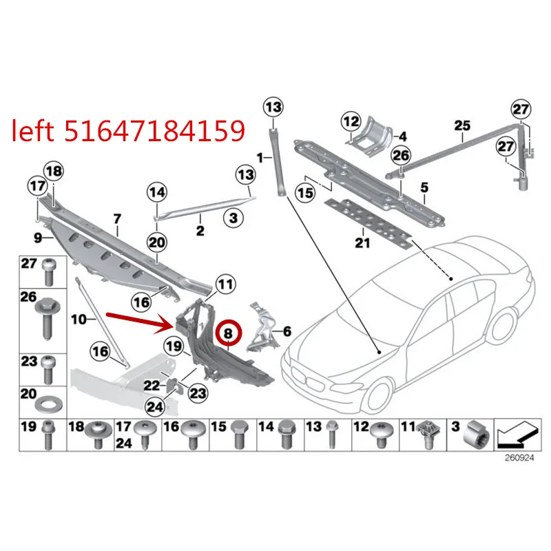 51647184159/60 автомобильный держатель фар 7 серия F02 740 730 745 750 760Lb mw2009- кронштейн автомобильных фар кронштейн опорное крепление - Цвет: Армейский зеленый