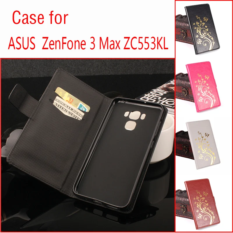 

Crazy Horse Leather Case For Asus Zonrfone 3 Max ZC553KL Fashion Wallet Phone Cover Cases with Stand and Card Holder