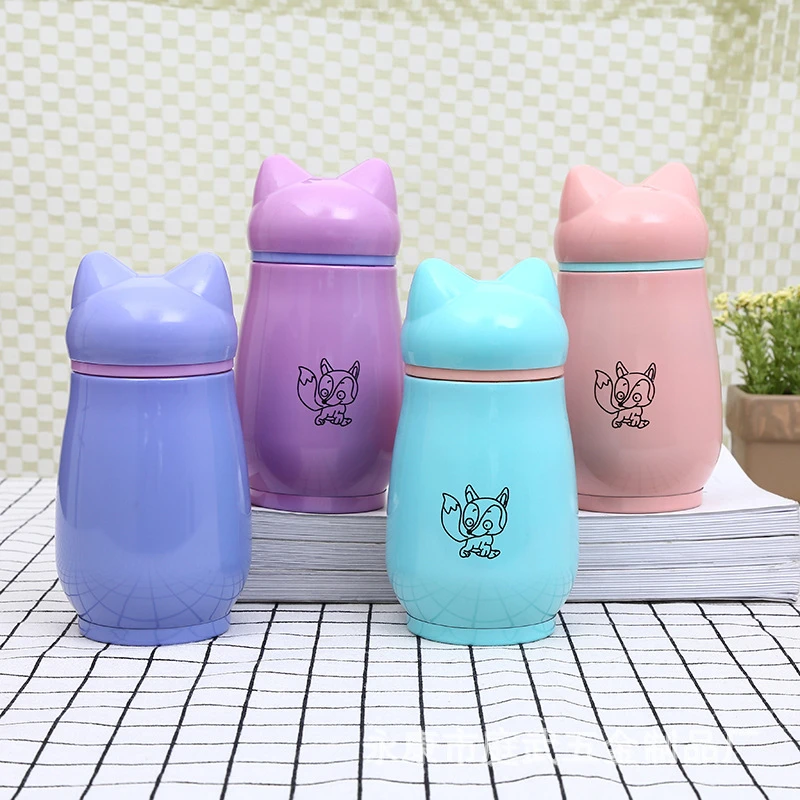 

300 ML Cartoon Liquid Bottle School Children Kids Small Baby Water Thermal BPA Free Eco Friendly Direct Drinking Bottle With Lid