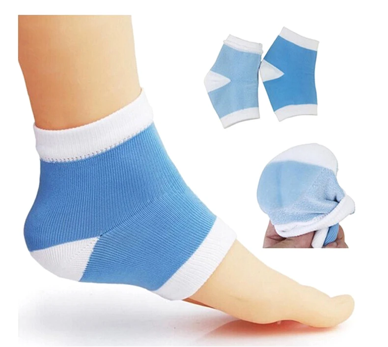 Спа силиконовый Гелеобразные напяточники носки для ног увлажнение кожи, забота о ногах, стелька-носок для пятку, Здоровье ног Уход небесно-голубой/розовый Для мужчин Для женщин