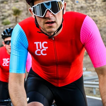 

Team cambridge cycling jersey 2019 This Men's ticc clothing Summer collision color short sleeve cycle shirt Quick dry bike wear