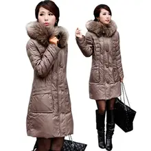 Плюс размер L-5xl 6xl Новые Топы зимние женские теплые пальто лисий мех воротник утолщение белый гусиный пух пальто женские пуховики парки