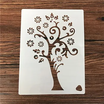 

2020 Reusable Christmas snowflake tree flower Stencil Airbrush Painting Art DIY Home Decor Scrap booking Album Crafts