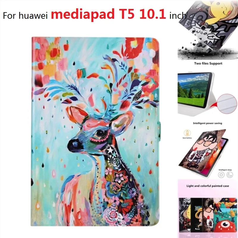 

Multiple patterns Magnetic PU Leather Case For Huawei MediaPad T5 10.0 inch Cover for Huawei Media Pad AGS2-W09 AGS2-AL00 10.1