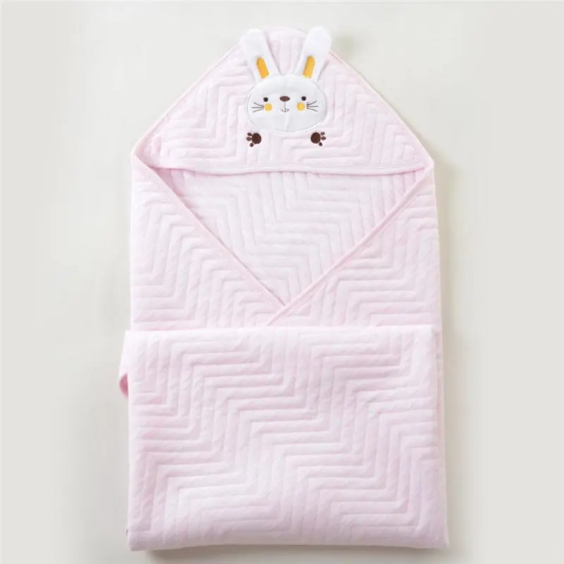 Муслиновое Детское Одеяло пеленка обертывание новорожденное хлопковое муслиновое одеяло для ребенка пеленание муслин одеяло квадратное детское одеяло для ванной зима - Цвет: Rabbit Pink