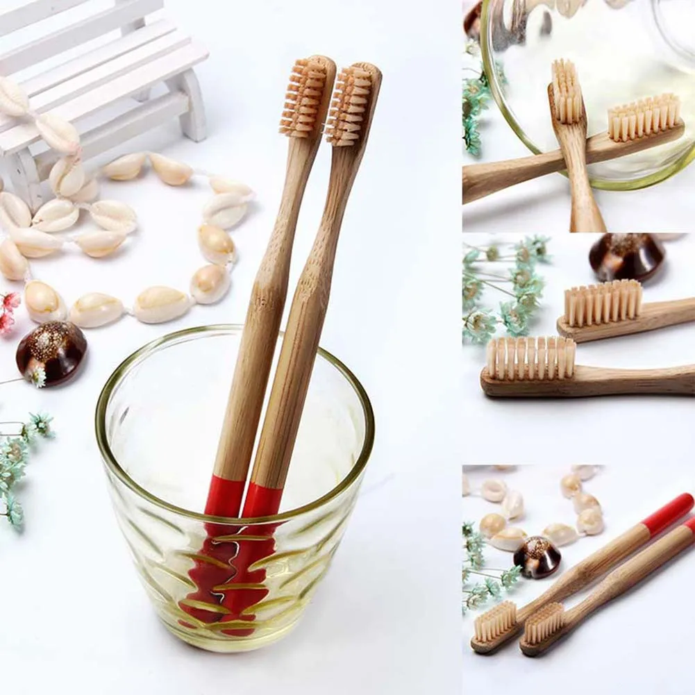 Прямая поставка Зубная щетка из натурального бамбука мягкой щетиной Экологичные зубная щетка для путешествий уход за полостью рта