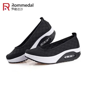 

Rommedal Summer Women Thick-Soled Air-Cushion Sneakers Sponge Cake Mesh Shake Shoes Breathable Light Solid Woman Casual Shoes