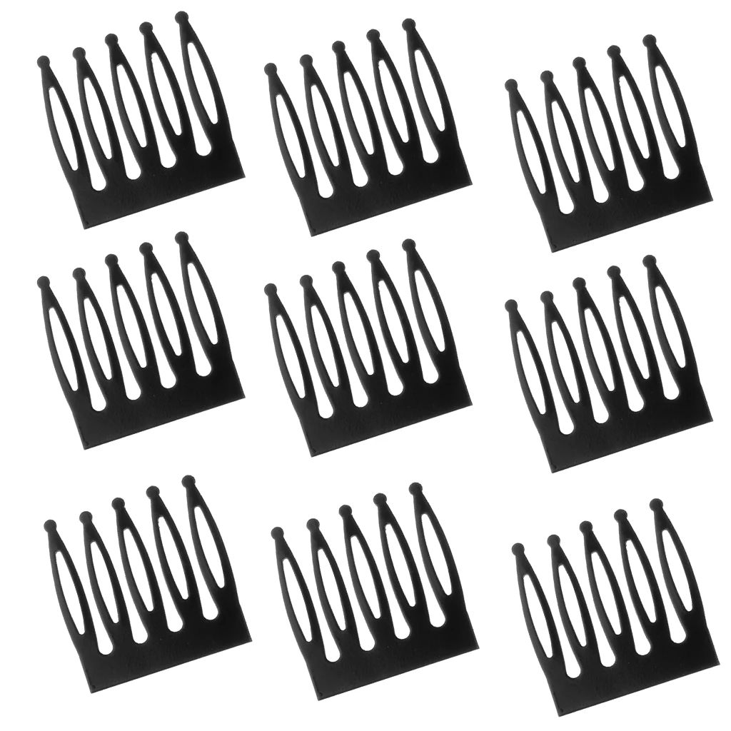 100pcs Fashion Girl Dolls 5 Teeth Hair Side Comb Clip Hairpins Dress Up Decoration - Black