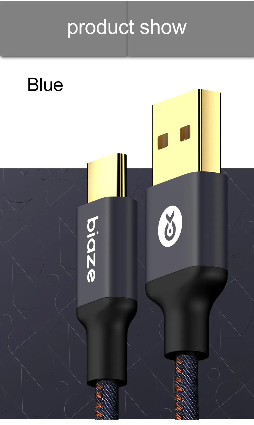 Biaze usb type C кабель для передачи данных Быстрая зарядка usb c кабель type-c USB кабель для зарядного устройства для huawei Xiaomi Mi 8 samsung S9 S8 plus Note 9 8