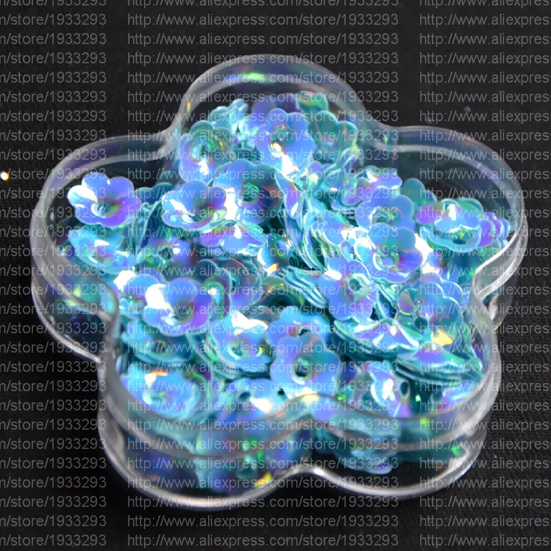30gram/Lot 1000pcs 10MM Light Blue Brilliant Flower Cup PVC Sequins