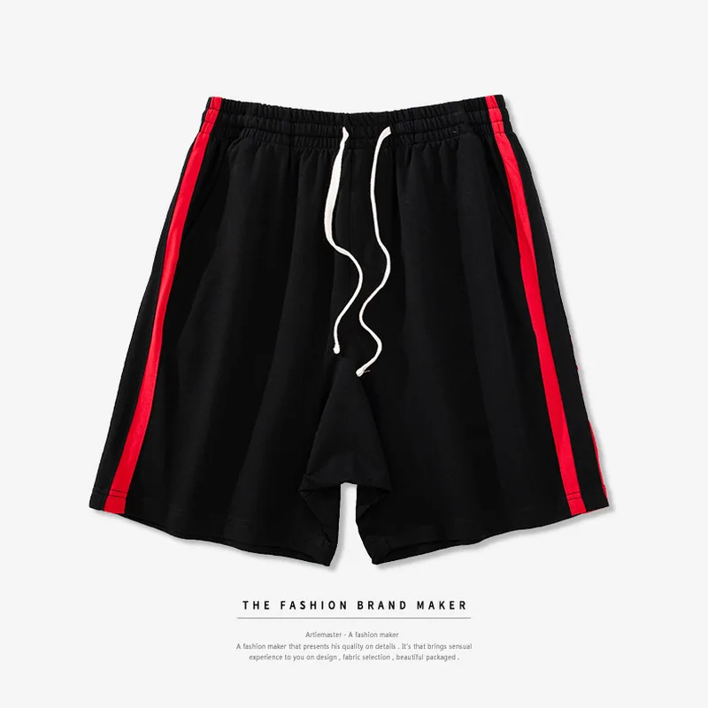 SS 19 Новое поступление Боковые Полосатые мужские шорты на шнурке Повседневная