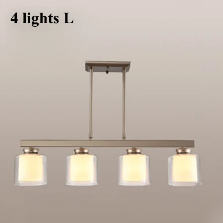 Современный металлический светодиодный светильник для люстры, стеклянный абажур для гостиной, светодиодный подвесной светильник для люстры, подвесной светильник для столовой - Цвет абажура: 4 lights L