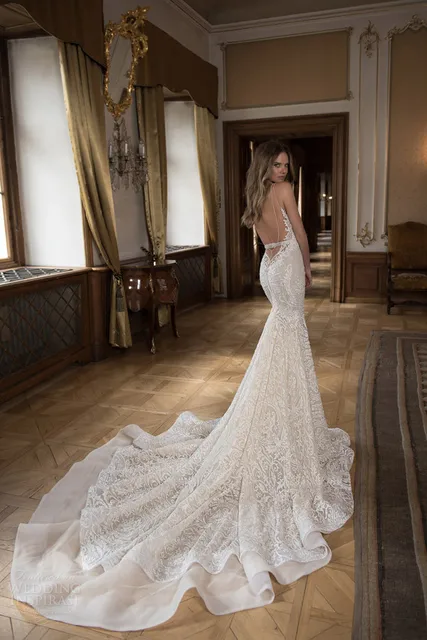 New Luxury Wedding Dress Bodycon Sweetheart Mermaid Backless Bridal New Luxury Wedding Dress Bodycon Sweetheart Mermaid Backless Bridal Gown White Ivory Size 2 4