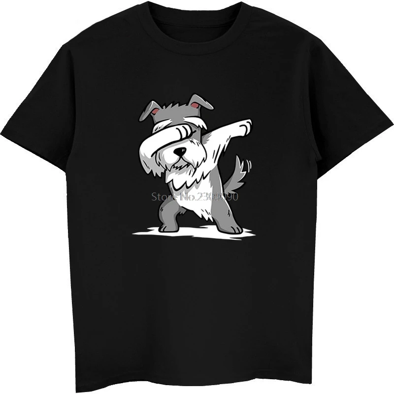 

Schnauzer Cute Dabbing T-Shirt Funny Dab Dance Gift Shirt Brand Cotton Men T Shirt Hip Hop Tees Tops Harajuku Streetwear