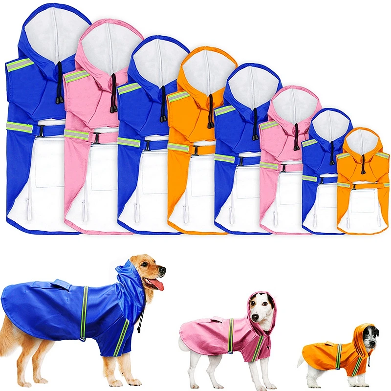 Плащ для собак водонепроницаемый курта для собак ночной светоотражающий плащ для собак Одежда для маленьких средних и больших собак
