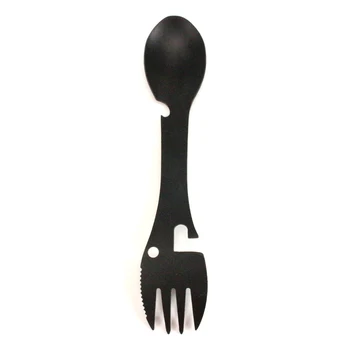

5 in 1 Multifunction Outdoor Camping Picnic Stainless Steel Spoon Tableware Bottle Opener Fork Ultralight pure titanium Spork