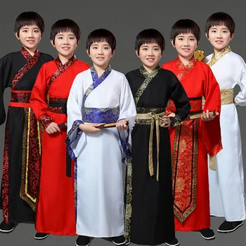 

Boy swordsman chivalrous warrior costume children's clothes, Han Costume, Chinese ancient clothing minister Prince Costume.